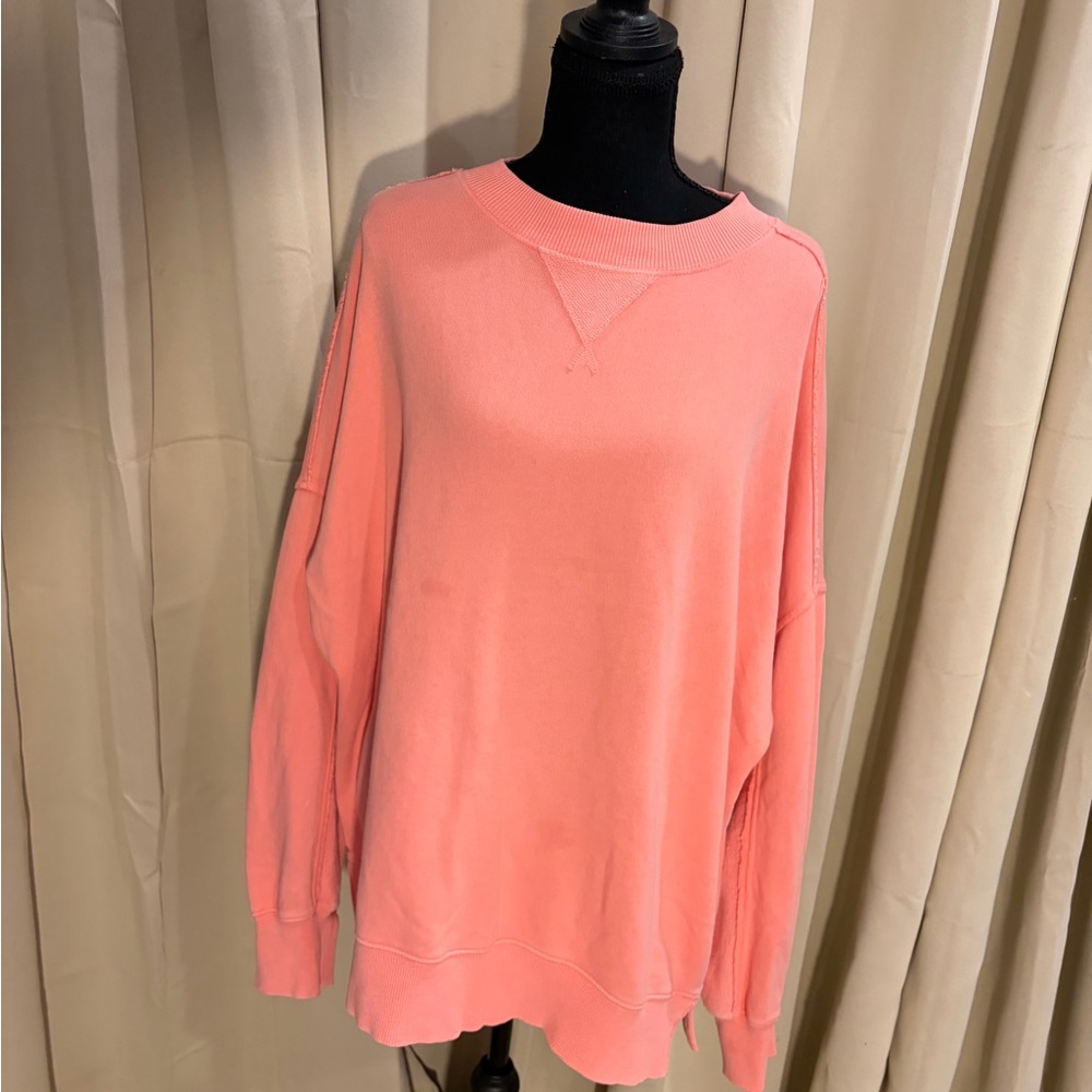 Aerie Coral Crew Neck Sweater